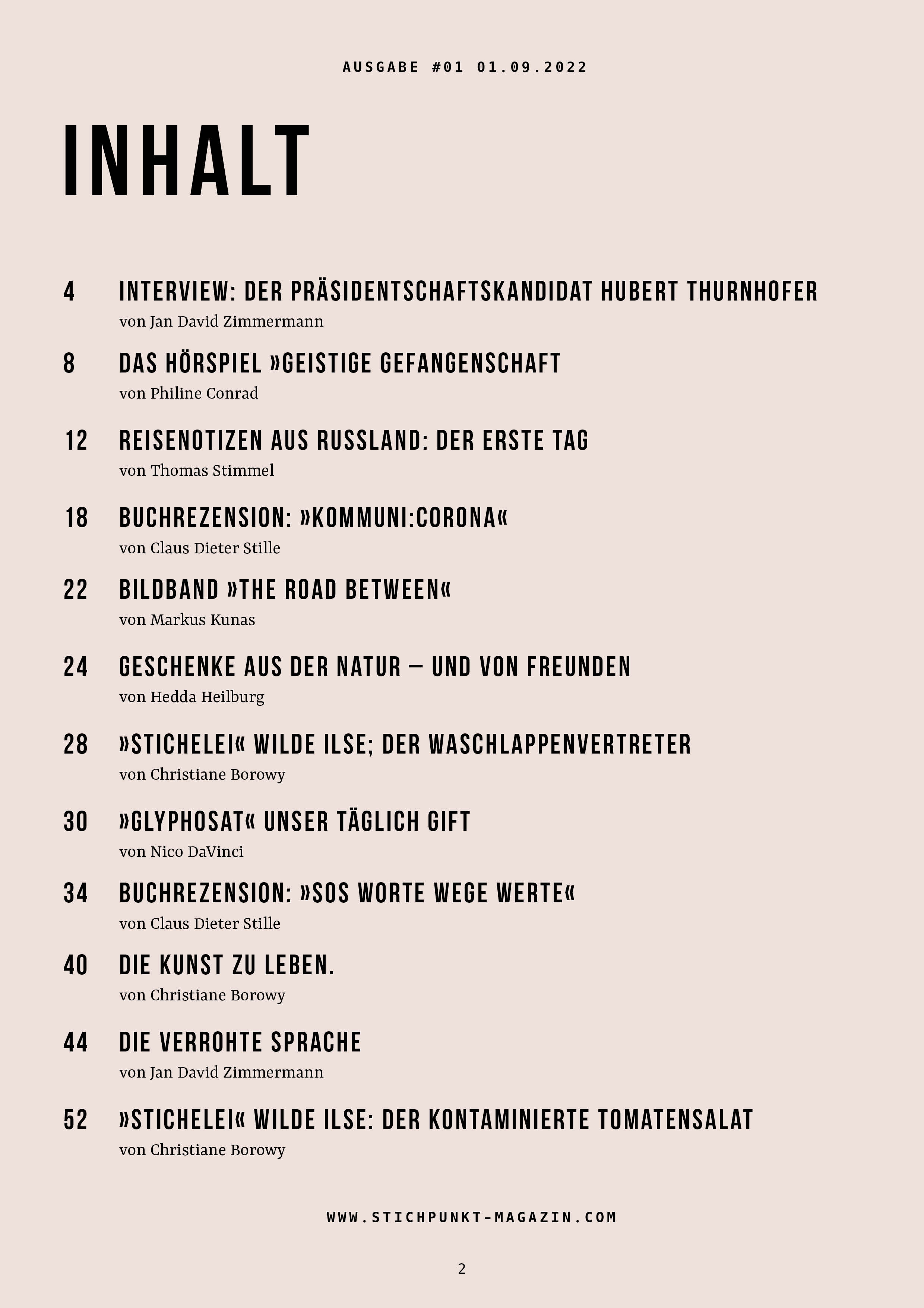 »Stichpunkt Magazin« #01 | 09.2022